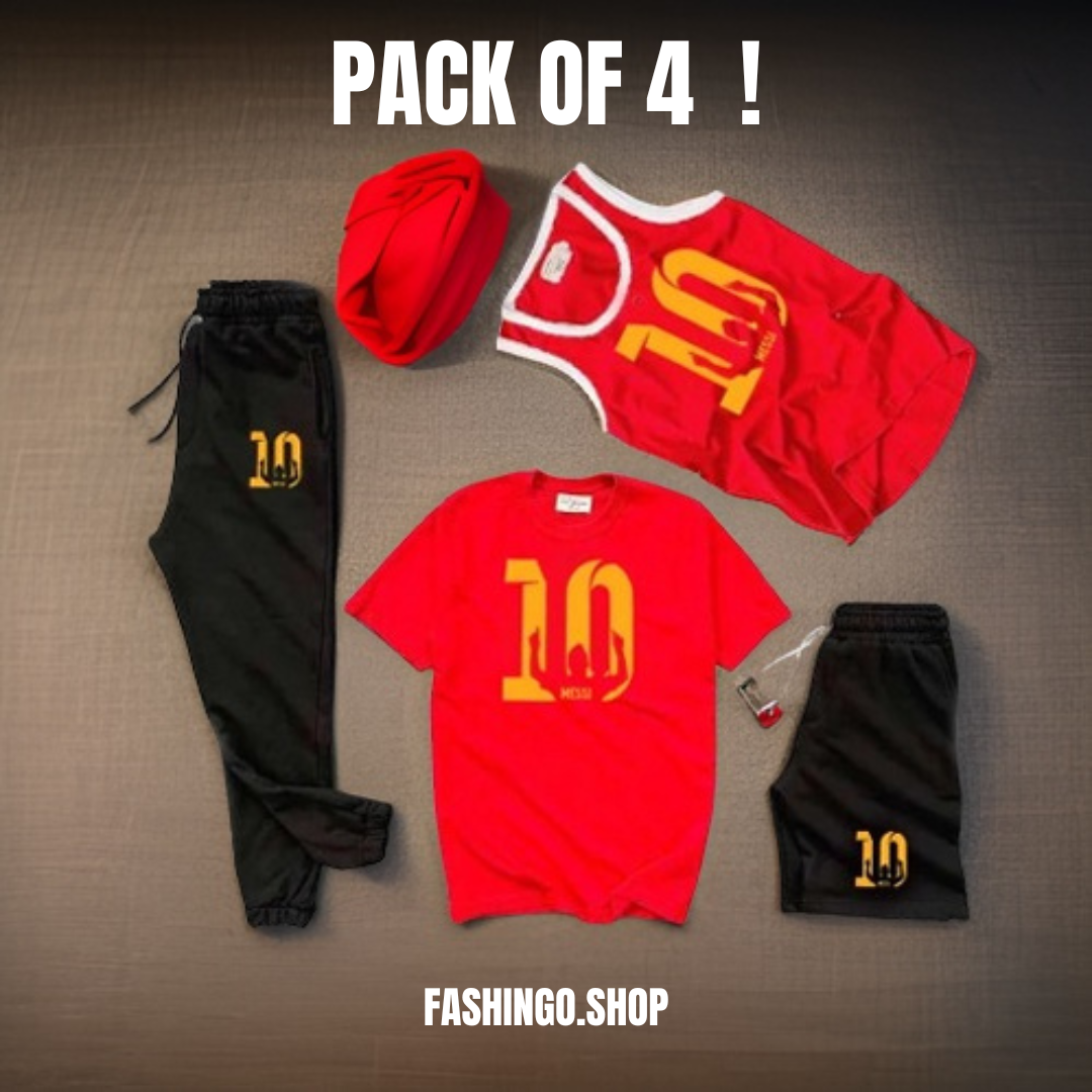 Pack of 4 Red Ten Number Tracksuit Deal.