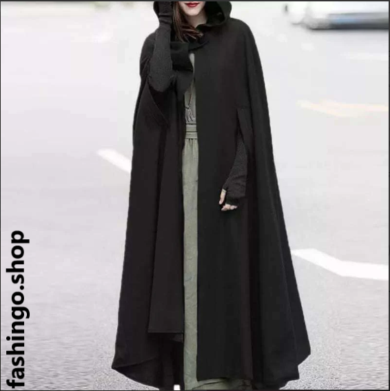 Batwing Style Winter Long Hooded Fleece Upper.