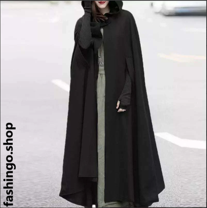 Batwing Style Winter Long Hooded Fleece Upper.