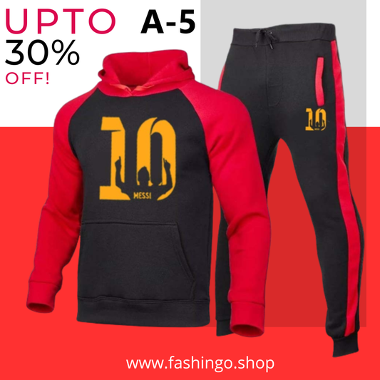 Ten Red Casual Hooded Winter Tracksuit.