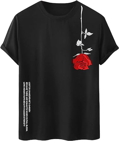 Rose Digital Graphic Tee.