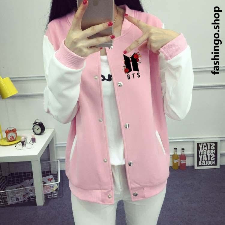 Latest Pink Button Jacket.