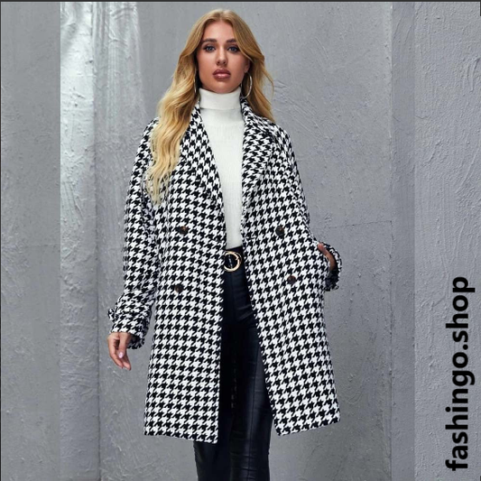 Winter White Arrow Printed Trench Stylish Coat.