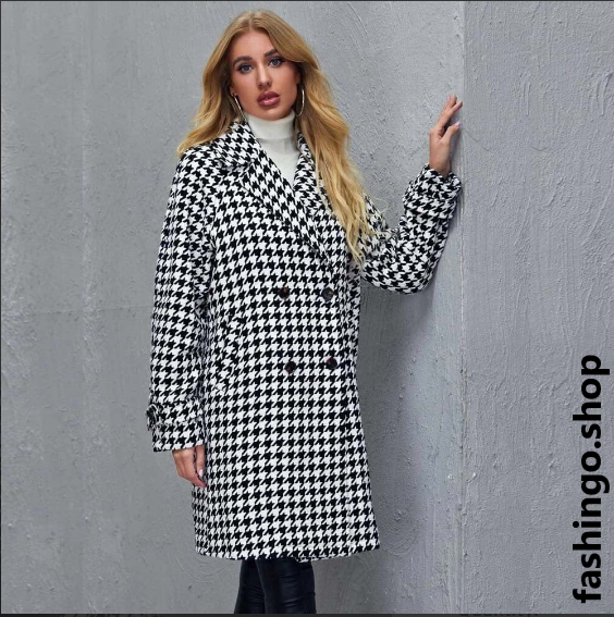 Winter White Arrow Printed Trench Stylish Coat.