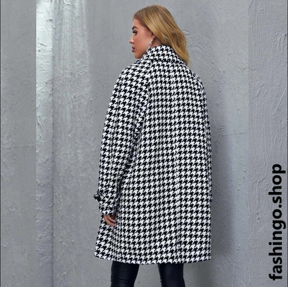 Winter White Arrow Printed Trench Stylish Coat.