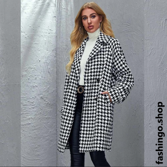 Winter White Arrow Printed Trench Stylish Coat.