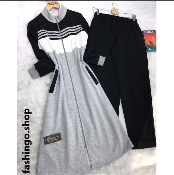 Patch Work Stripe Style Long Winter Tracksuit.