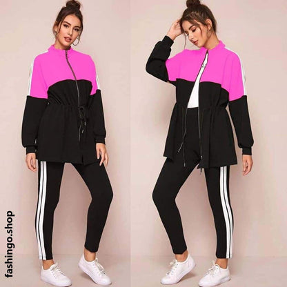 Zipper Style Two Piece Winter Tracksuit.