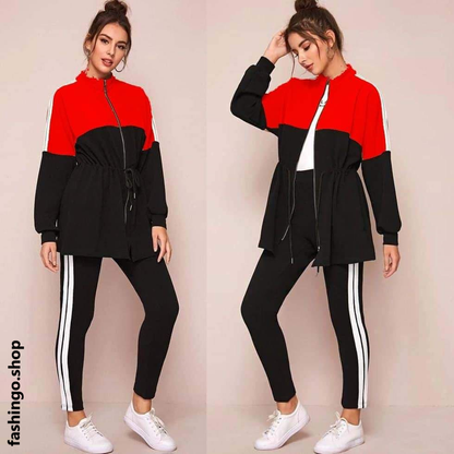 Zipper Style Two Piece Winter Tracksuit.