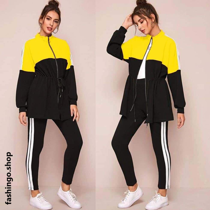 Zipper Style Two Piece Winter Tracksuit.