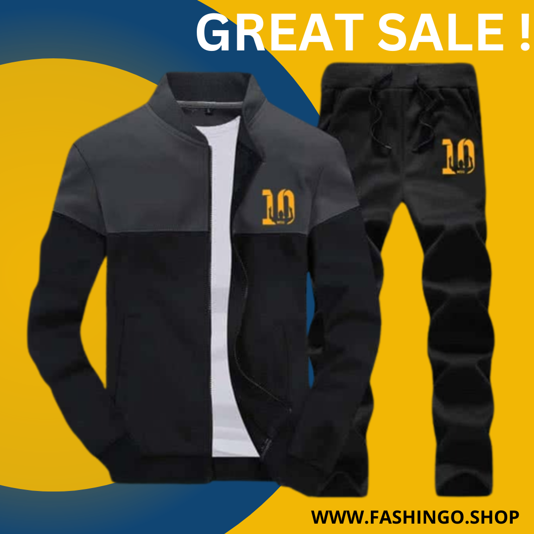 Stylish Panel Zipper Jacket Tracksuit.