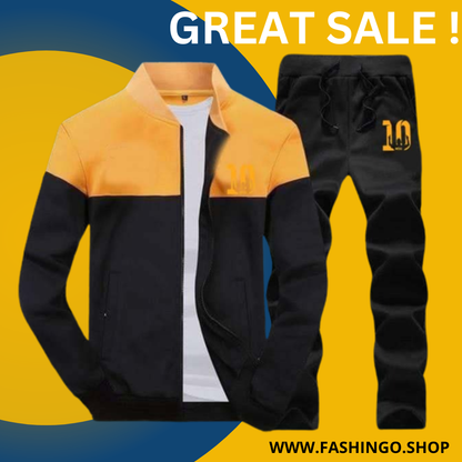 Stylish Panel Zipper Jacket Tracksuit.