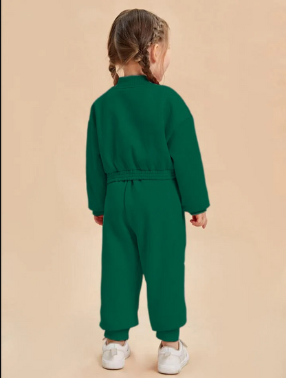 Kids Zipper Style Winter Fleece 2pc Tracksuit.