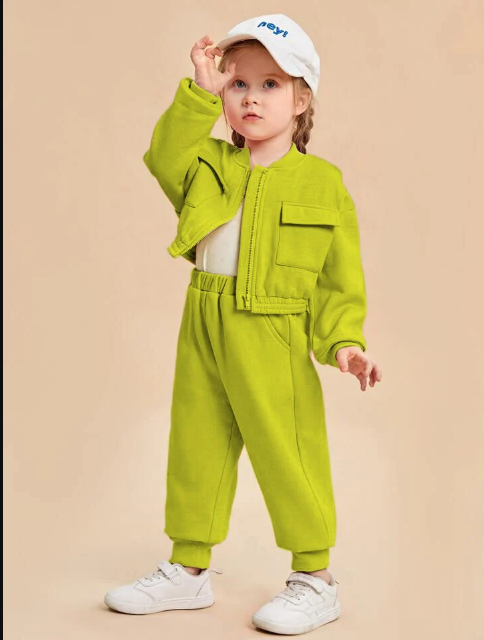 Kids Zipper Style Winter Fleece 2pc Tracksuit.