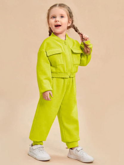 Kids Zipper Style Winter Fleece 2pc Tracksuit.