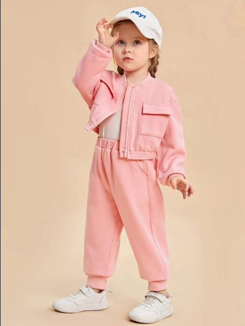 Kids Zipper Style Winter Fleece 2pc Tracksuit.