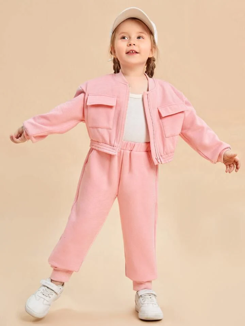 Kids Zipper Style Winter Fleece 2pc Tracksuit.