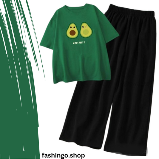 Green Pear Casual Women Tracksuit.