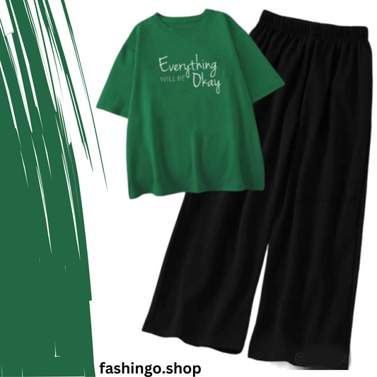 Everything Green Casual Women Tracksuit.